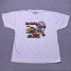 VTG Cruisin‎ in the Park T Shirt XL White Jerzees Muscle Car Show Event Cotton